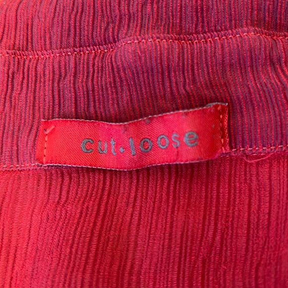 Cut Loose Lagenlook Textured Button Front Tunic Raspberry Medium - Picture 7 of 10